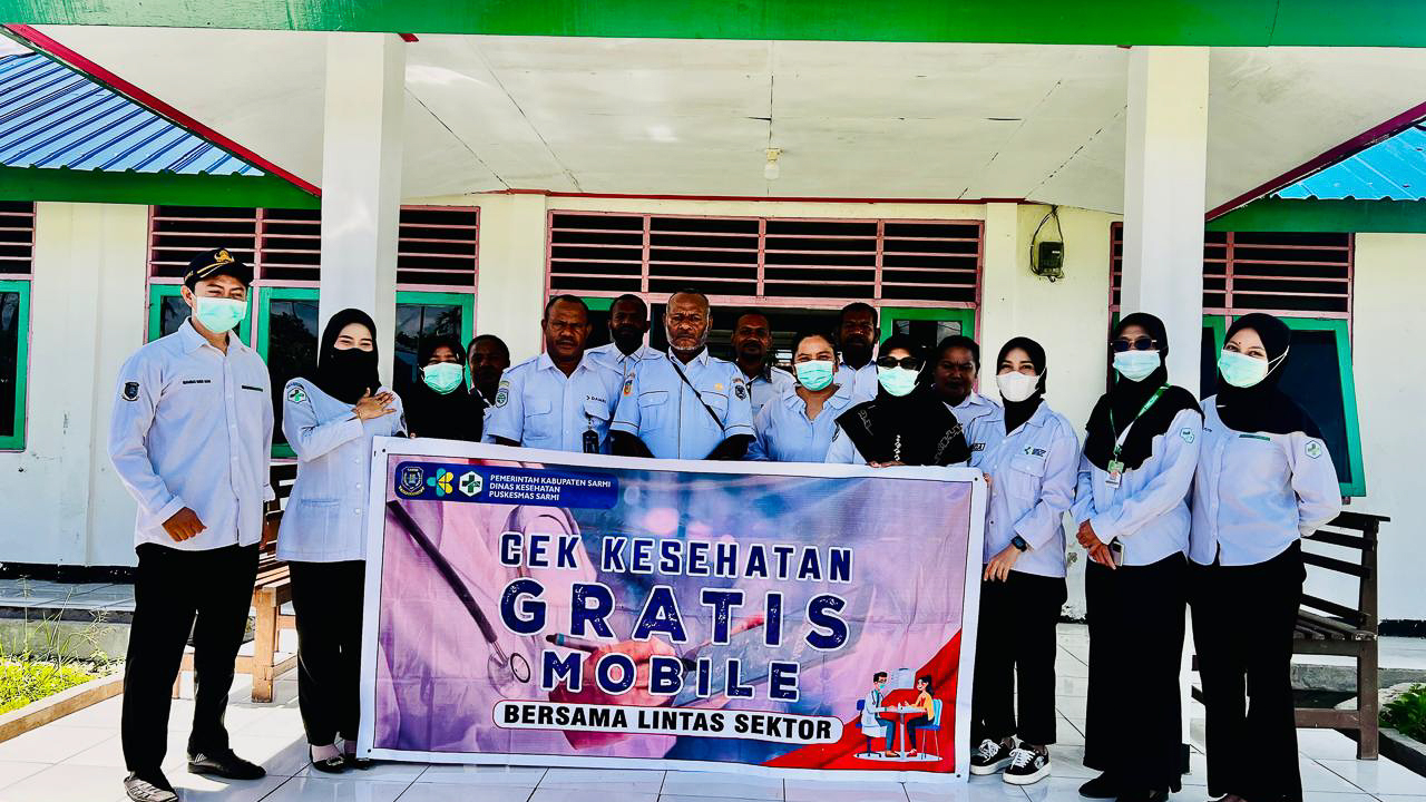 Pelayanan CKG Puskesmas Sarmi di Kantor Kelurahan Mararena, Perum Damri dan Kantor Samsat Sarmi